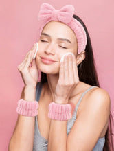 Cargar imagen en el visor de la galería, Spa Headband + 2 Bath Wristbands - Facial Care Accessories Set
