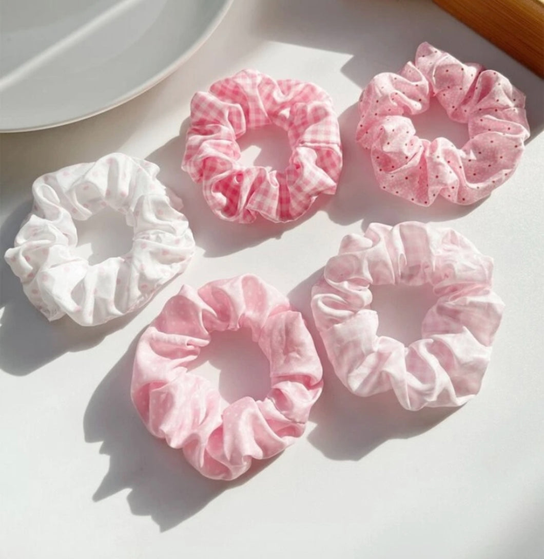 Scrunchies Rosa - Coleteros Suaves para Cabello